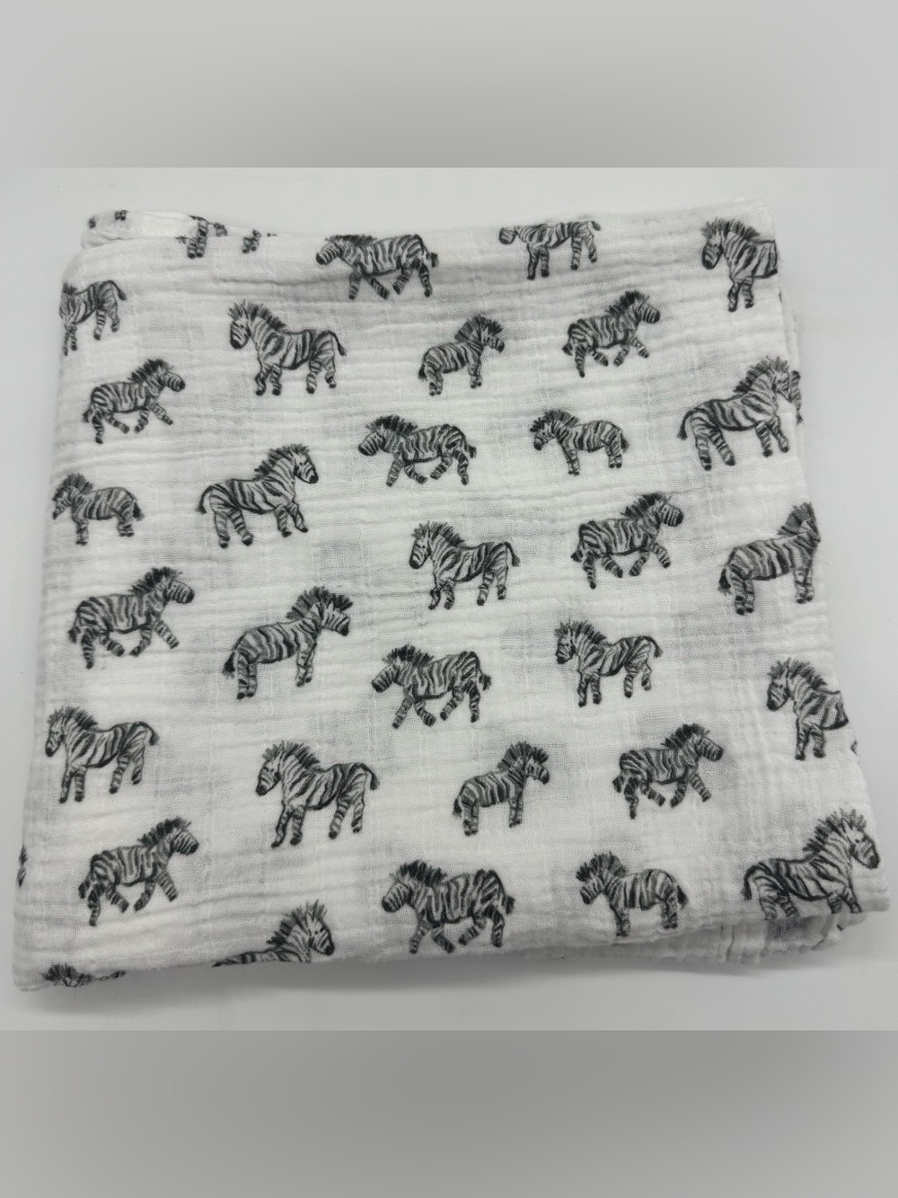 Mud Pie Muslin Swaddle Blanket in Zebra Print